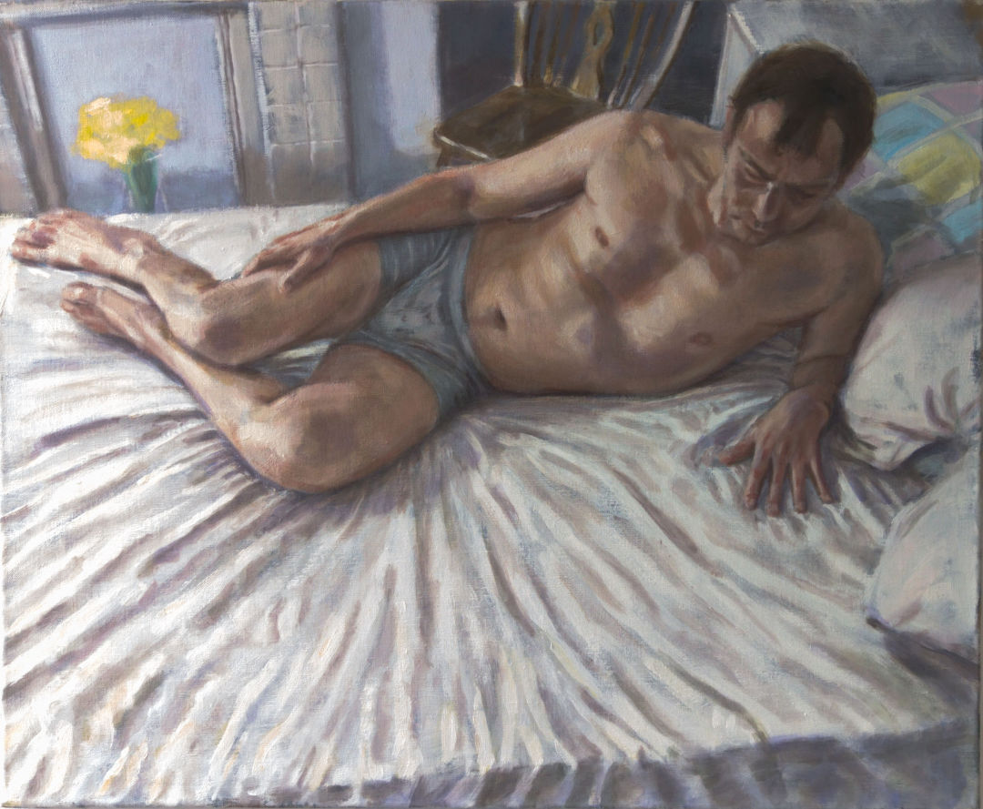 man on bed