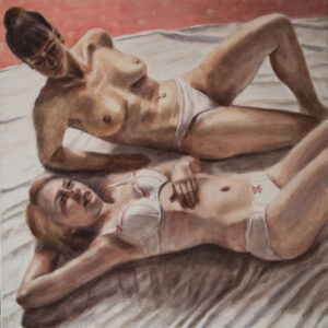 oil painting two female figures