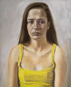 portrait painting of girl in yellow top