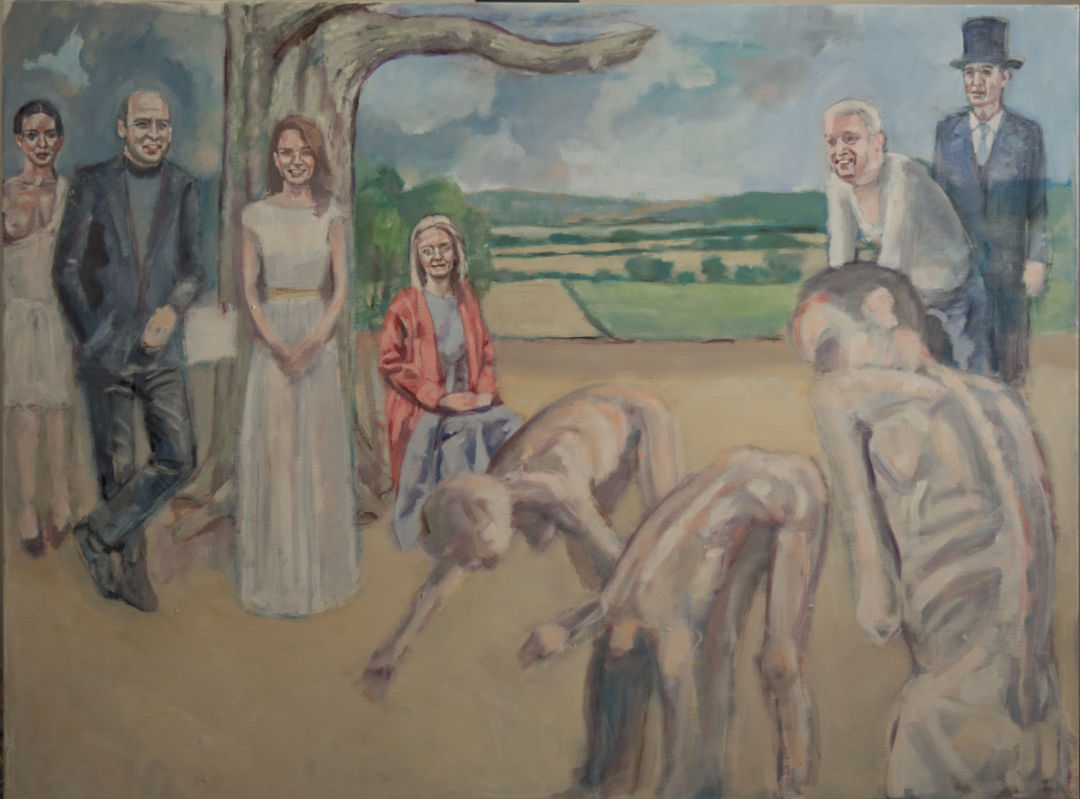 the gleaners, work in progress. A painting about social exclusion and inequality