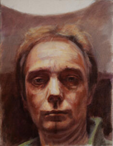 halo, a self portrait painting of peter d'alessandri