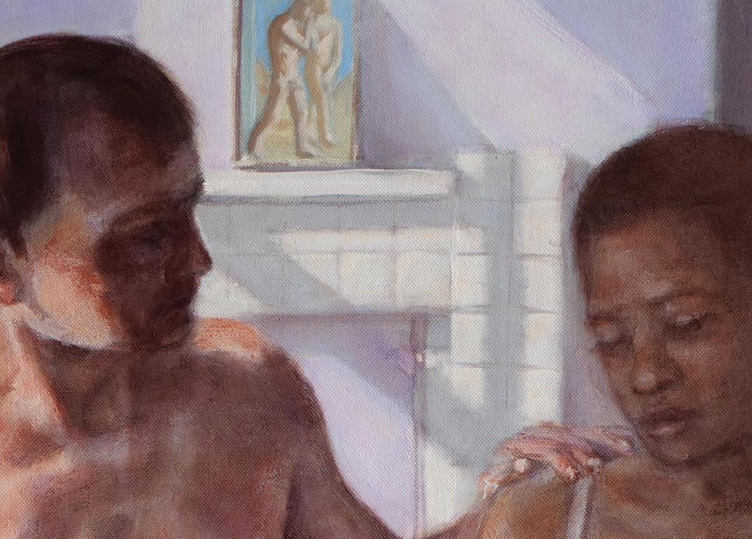 detail from man and woman, shortlisted for the lgc art prize