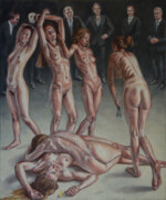 Men in Suits a painting about the #metoo movement, and dirty old men is suits, featuring prince andrew, jeffrey epstein and harvey weinstein
